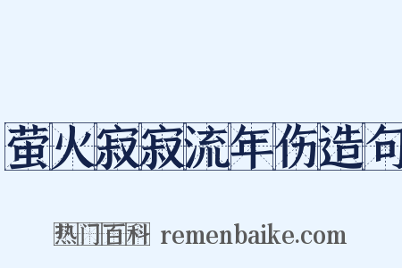 萤火寂寂流年伤造句是什么意思的图片